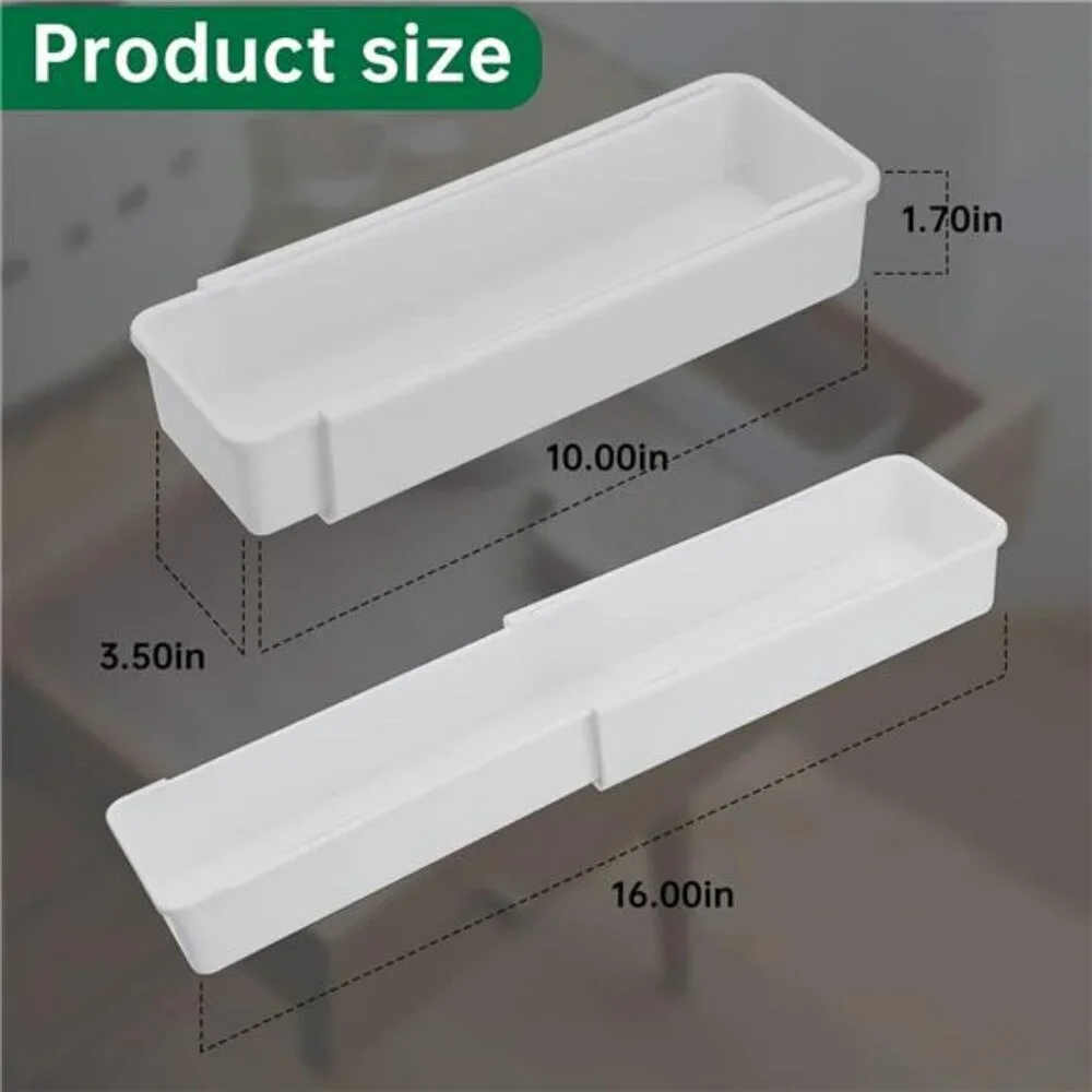 Expandable Straw Drawer Organizer Clear Plastic Kitchen Utensil Storage Holder